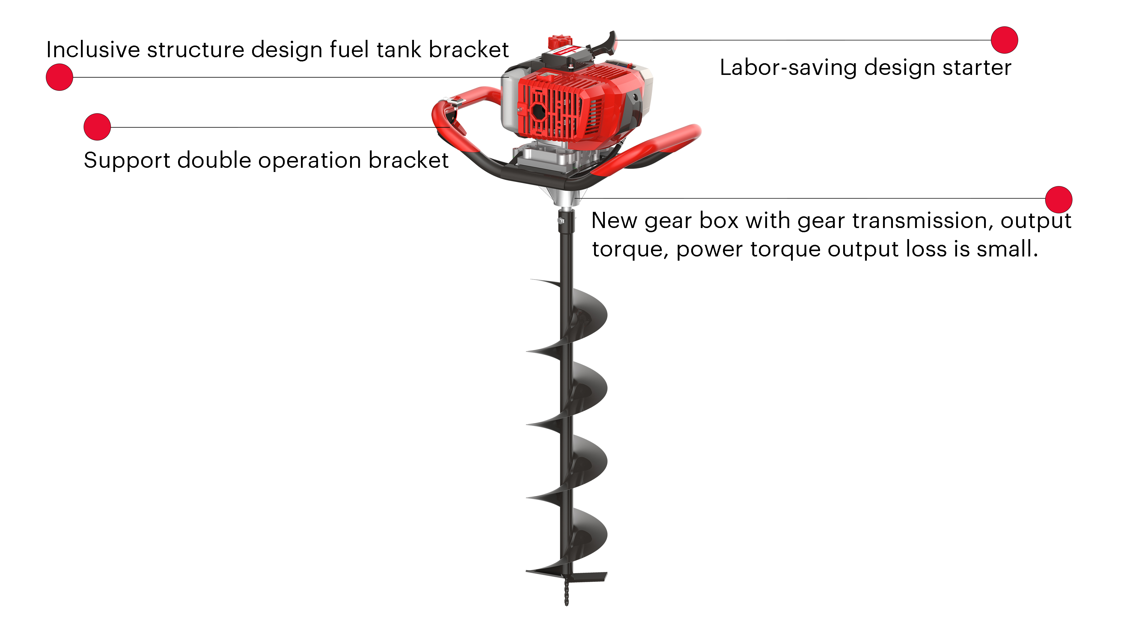 Ground Drill 50.8cc Strong Power With Two Person Operation Frame OEM&ODM